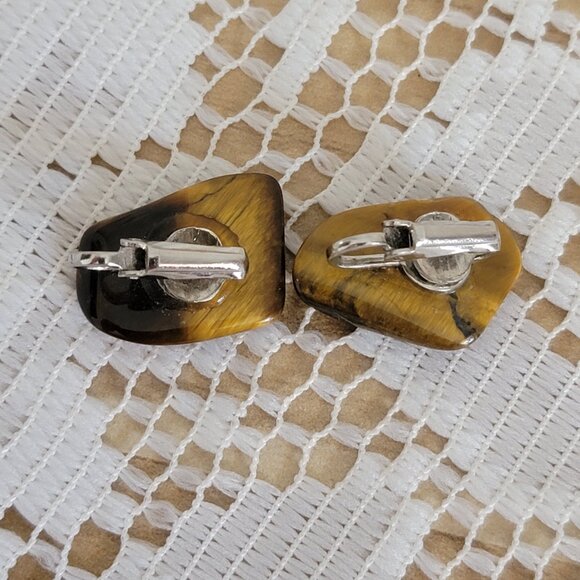 Tigers Eye Clip-Ons - Picture 3 of 3